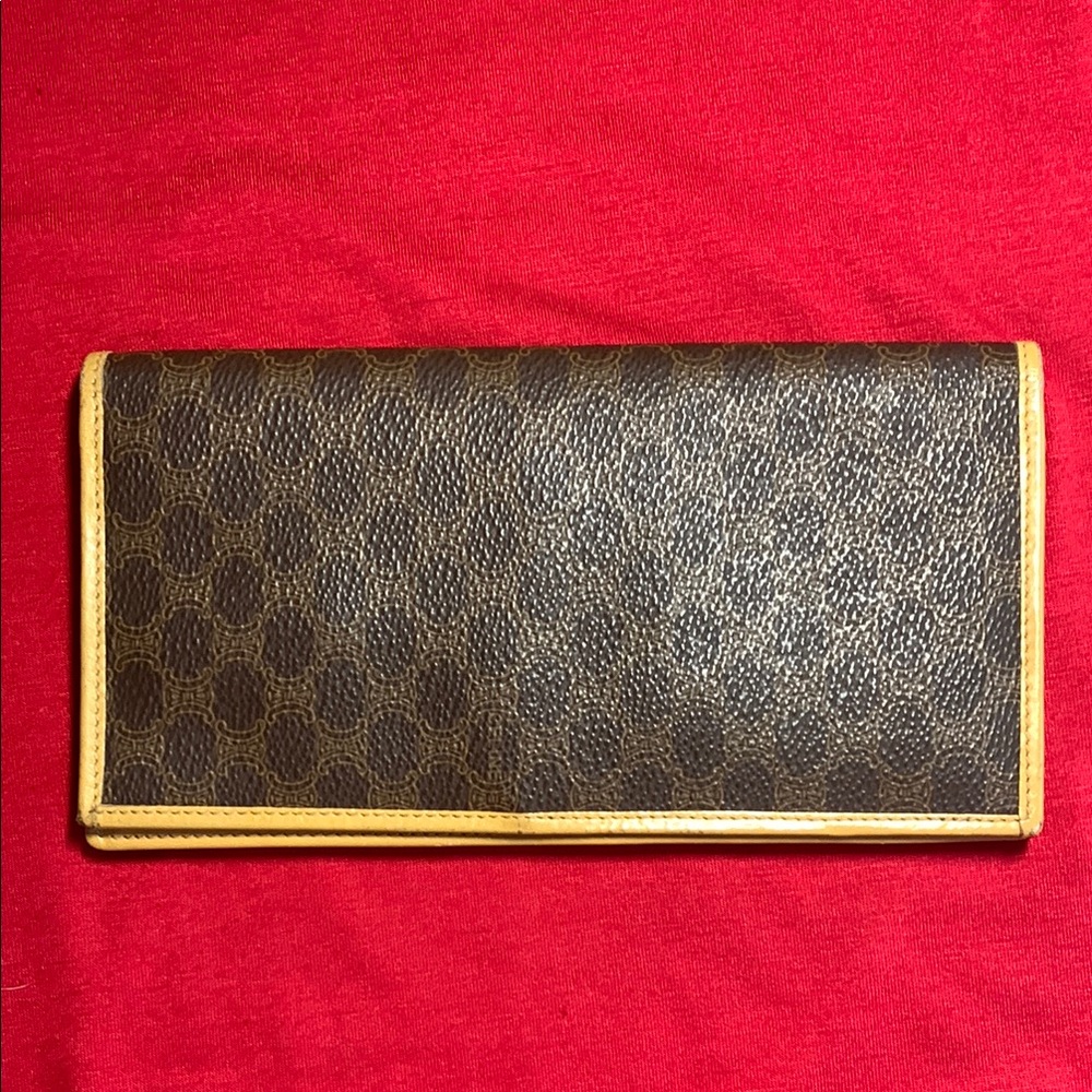 EUC Vintage Celine Brown and Tan Leather Wallet - Picture 8 of 12